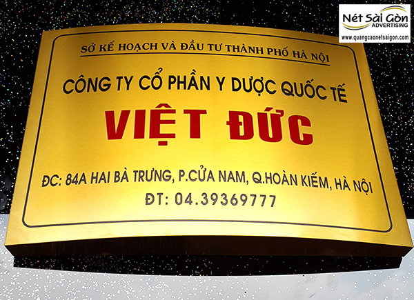 biển công ty inox vàng đồng